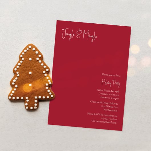 モダンなクリスマス | レッド ジングル アンド ミンゲル 招待状