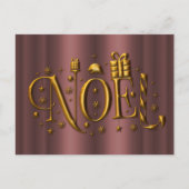 モダンなクリスマス ローズゴールド ノエル シーズンポストカード (正面)