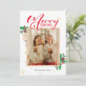 モダンなクリスマス　冬の写真コラージュ　おしゃれ シーズンカード (スタンド正面)