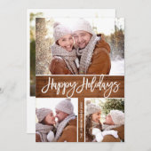 モダンなクリスマス 田舎風 4枚の写真 グリーティングカード シーズンカード (正面/裏面)