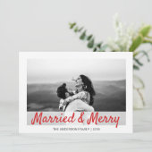 モダンなクリスマス 結婚して楽しい感謝の写真カード シーズンカード (スタンド正面)
