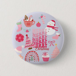モダンなクリスマス 缶バッジ