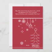 モダンなクリスマス 赤と白 シーズンカード (裏面)