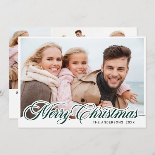 モダンなクリスマス　４　写真　グリーティング シーズンカード (正面/裏面)