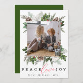 モダンなクリスマス 1 枚の写真 冬のフレーム ホリデー カード (正面/裏面)