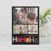 モダンなクリスマス 3枚の写真入りグリーティングカード シーズンカード (スタンド正面)