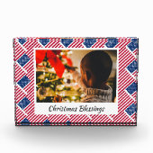 モダンなクリスマス USA フラッグ オーダーメイド記念品 フォトブロック (正面)