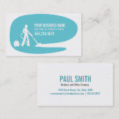 モダンなクリーニングのサービス業カードテンプレート 名刺 (正面/裏面)