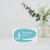 モダンなクリーニングのサービス業カードテンプレート 名刺 (スタンド正面)