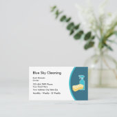 モダンなクリーニングの名刺 名刺 (スタンド正面)