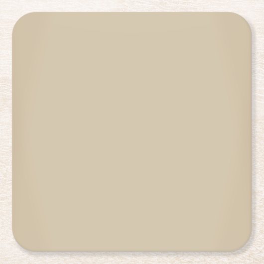 モダンなクリーム色のアイボリーのカスタマイズ可能 スクエアペーパーコースター (正面)