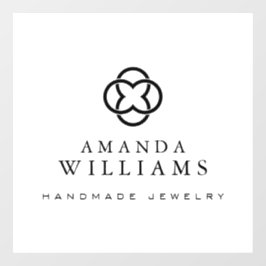 モダンなクローバーロゴ ラグジュアリー ブティック ホワイト ウィンドウサイン