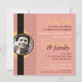 モダンなクールな卒業式の写真付き招待状 招待状 (裏面)