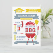 モダンなグラデーションのBBQ招待状 招待状 (スタンド正面)