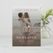 モダンなグラデーション写真 Save the Date 招待状 (スタンド正面)