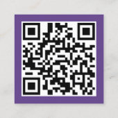モダンなグラフィックデザイナーの紫色QRコード スクエア名刺 (裏面)