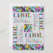モダンなグラフィティの鮮やかな色のクールな誕生日 招待状 (裏面)