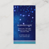 モダンなグリッターの《写真》ぼけ味のメーキャップアーティストの青 名刺 (裏面)
