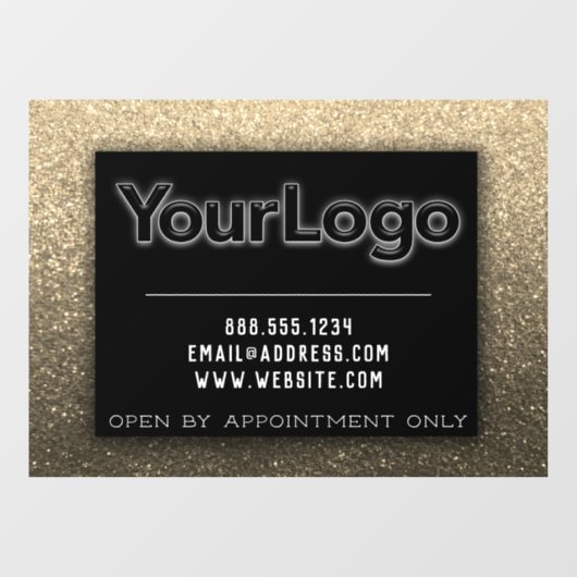 モダンなグリッターコーポレート会社 小規模ビジネス    ウィンドウサイン (シート)