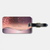 モダンなグリッター ボケ, モノグラム ラゲッジタグ (裏面横)