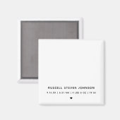 モダンなグリッドデザインの出生お知らせ5枚写真セット マグネット (正面/裏面)