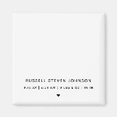 モダンなグリッドデザインの出生お知らせ5枚写真セット マグネット (正面)