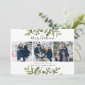 モダンなグリーンとクリスマス　写真4枚 シーズンカード (スタンド正面)