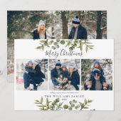 モダンなグリーンとクリスマス　写真4枚 シーズンカード (正面/裏面)