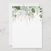 モダンなグリーンとゴールドのオーベイビー！ベイビーシャワー 招待状 (裏面)