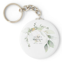 モダンなグリーンとゴールドのユーカリ