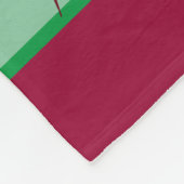 モダンなグリーンとバーガンディの植物の葉 フリースブランケット (角)