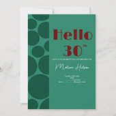 モダンなグリーンとバーガンディの誕生日招待状 招待状 (正面)