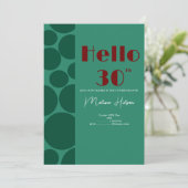 モダンなグリーンとバーガンディの誕生日招待状 招待状 (スタンド正面)