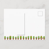 モダンなグリーンとピンクのハリトゲ植物イラスト - 素敵な感謝 ポストカード (裏面)