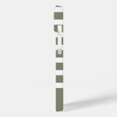 モダンなグリーンとホワイトのストライプにイニシャル Case-Mate iPhoneケース (裏面 / 左)