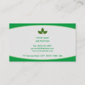 モダンなグリーンとホワイト 名刺 (裏面)