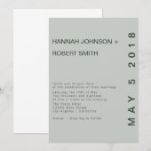 モダンなグリーンのウェディング招待状 招待状 (正面/裏面)