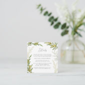モダンなグリーンのオリーブの枝の封入カード エンクロージャーカード (スタンド正面)