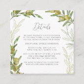 モダンなグリーンのオリーブの枝の封入カード エンクロージャーカード (正面)