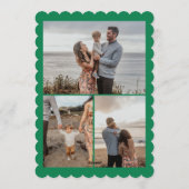 モダンなグリーンのクリスマスシーズン ドゥードル シーズンカード (裏面)