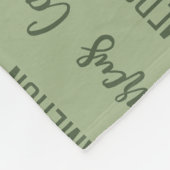 モダンなグリーンのパーソナライズされた赤ちゃんの名前のスクリプトタイプ フリースブランケット (角)