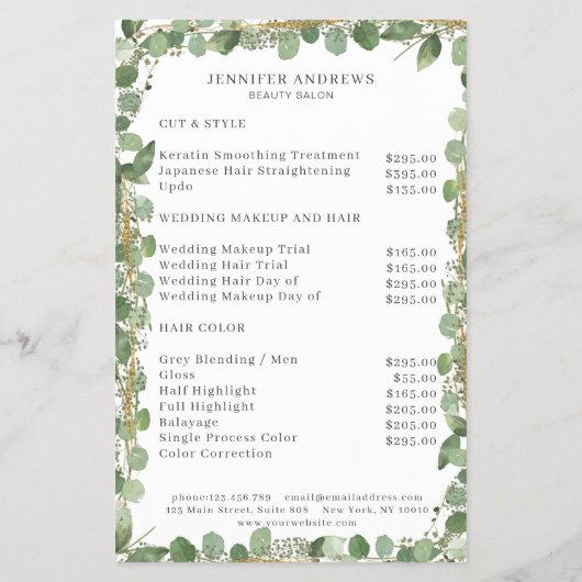 モダンなグリーンのフライヤー チラシ (裏面)