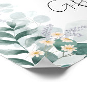 モダンなグリーンのユーカリのカードとギフトの看板 ポスター (角)