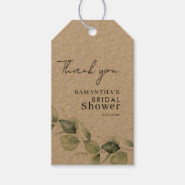 モダンなグリーンの水彩画ウェディングシャワーギフトタグ ギフトタグ