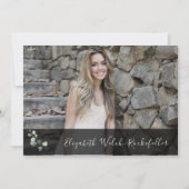 モダンなグリーンの退職パーティーの写真 招待状 (裏面)