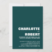モダンなグリーンウェディングレセプション 招待状 (正面)