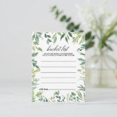 モダンなグリーンフォリアージのバケットリストカード ポストカード (スタンド正面)