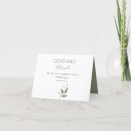 モダンなグリーン サンキューカード