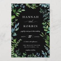 モダンなグリーン フレーム | ブラック ウェディング