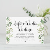 モダンなグリーン、結婚式のリハーサルディナー 招待状 (スタンド正面)